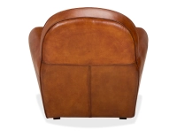 Sillón club de piel marrón claro reposabrazos con tachuelas