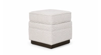 Pouf tissu bouclé blanc