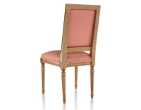 Chaise ancienne style Louis XVI bois teinte ancienne et tissu rose corail