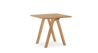 Table salle à manger en chêne 4 personnes teinte naturelle plateau bois 90x90cm