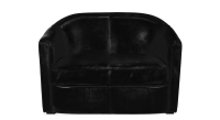 2 seater leather club sofa black