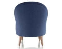 Toad armchair with armrests walnut-stained wooden legs and navy blue fabric