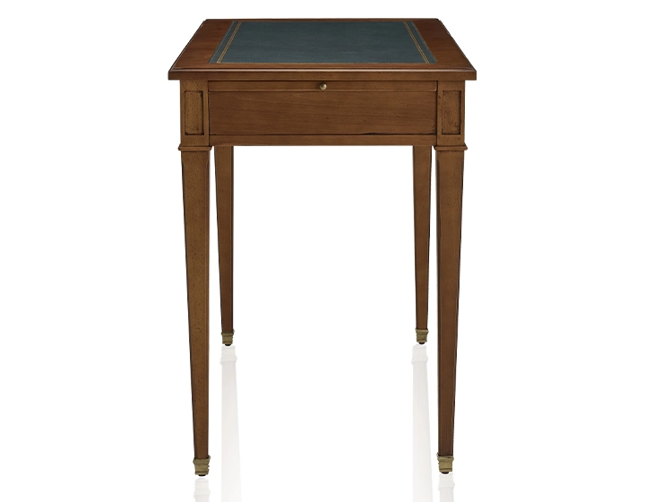 Bureau ancien style directoire plateau cuir vert L110 cm
