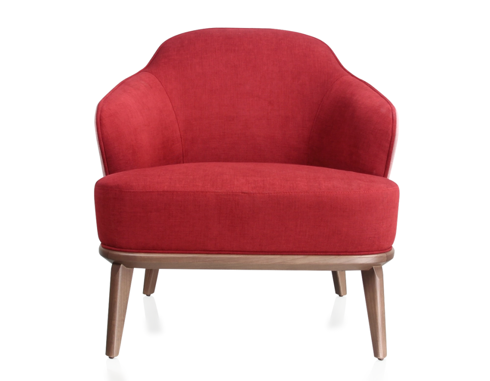 Sillón de diseño tejido burdeos y rosa empolvado