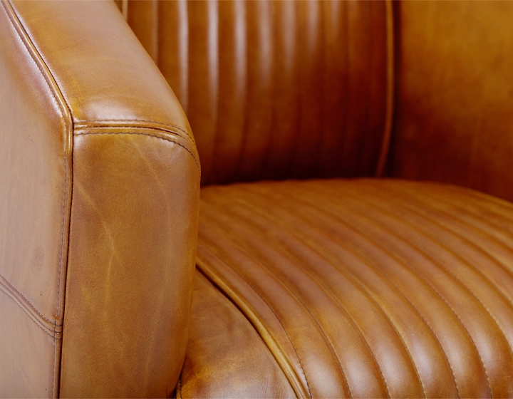 Fauteuil club cuir cognac