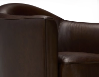 Sillón club de piel marrón intenso