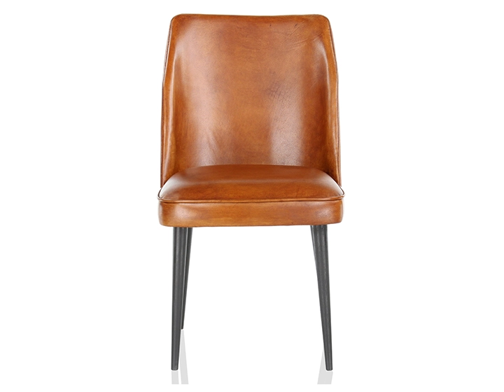 Chaise vintage cuir marron clair