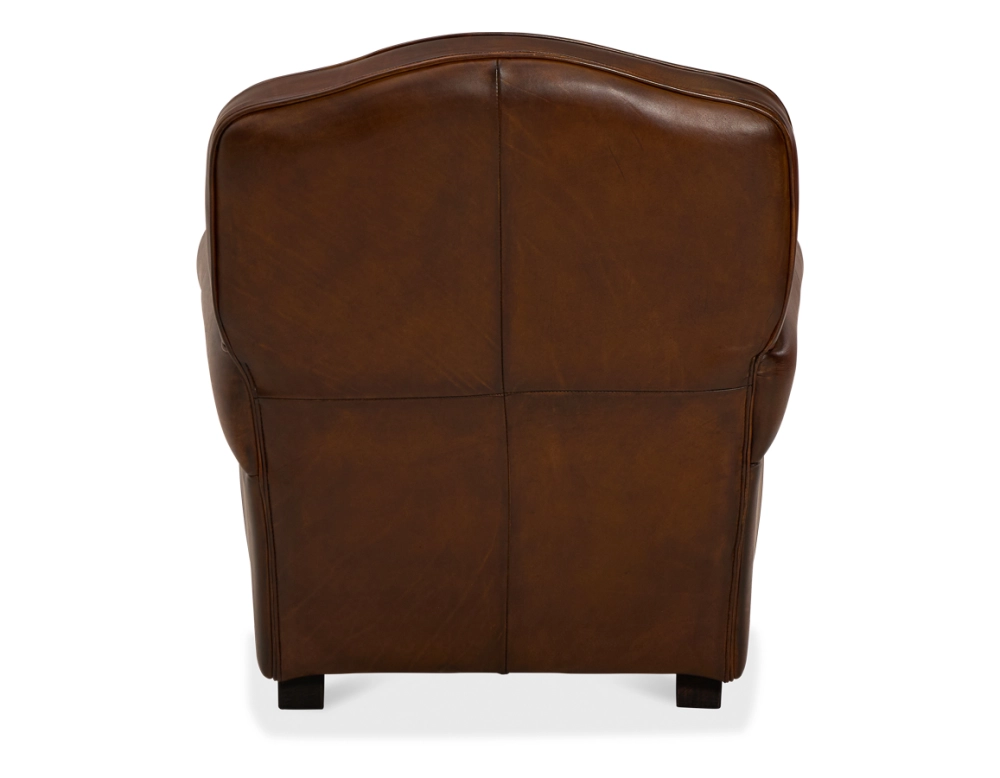 Fauteuil club cuir marron vintage