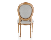 Chaise ancienne style Louis XVI bois teinte ancienne et tissu gris clair