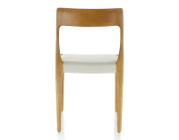 Silla escandinava madera tinte cerezo asiento tejido beige natural
