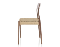Chaise scandinave bois teinte marron foncé assise corde