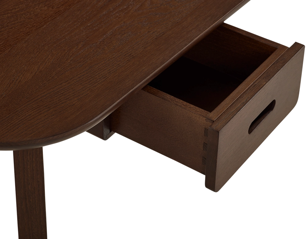 Bureau scandinave en chêne teinte marron foncé L120 cm