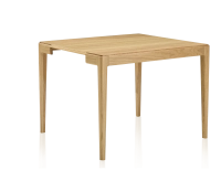 Console extensible en chêne avec 2 allonges teinte naturelle 100x50 cm