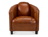 Leather club armchair light brown
