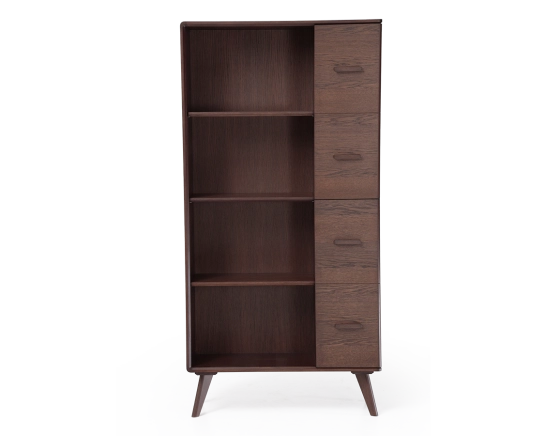 Bibliothèque en chêne bois teinte marron foncé