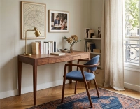 Bureau design en noyer teinte naturelle L120 cm
