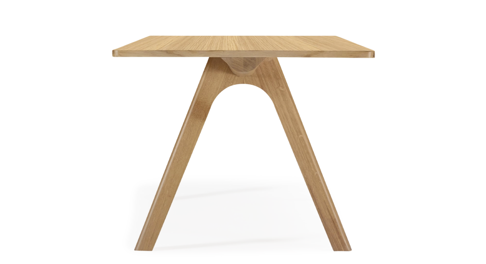 Table salle à manger 8 personnes en chêne teinte naturelle plateau bois 210x100 cm