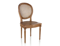 Chaise ancienne style Louis XVI bois teinte ancienne assise et dossier cannés