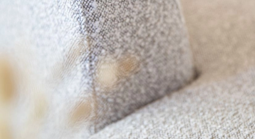 Chaise longue izquierda tejido rizado taupe claro