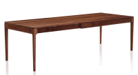 Table extensible en noyer 8 à 12 personnes avec plateau et allonges bois teinte naturelle 210x100 cm