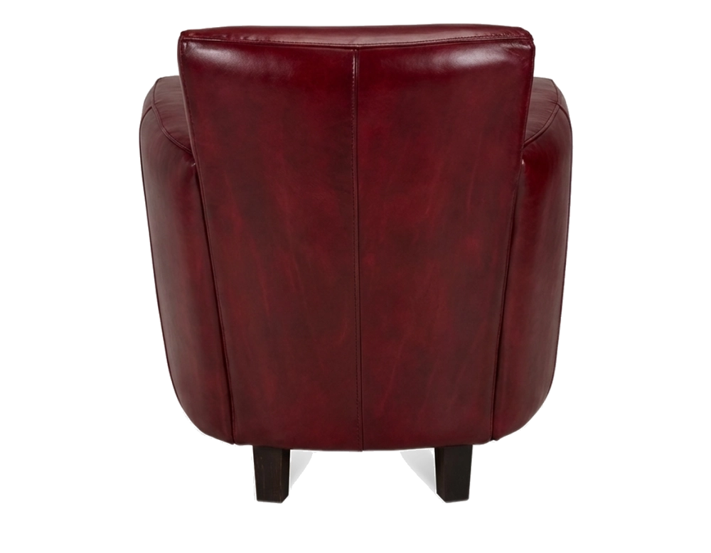 Fauteuil club cuir rouge carmin
