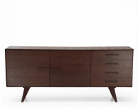 Buffet 3 portes en chêne bois teinte foncé