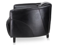 Fauteuil club cuir noir