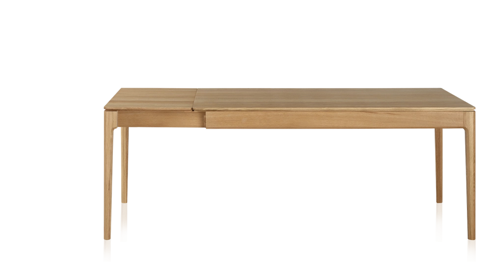 Mesa extensible de roble de 8 a 12 comensales con tablero y extensiones de madera en tinte natural 160x100 cm