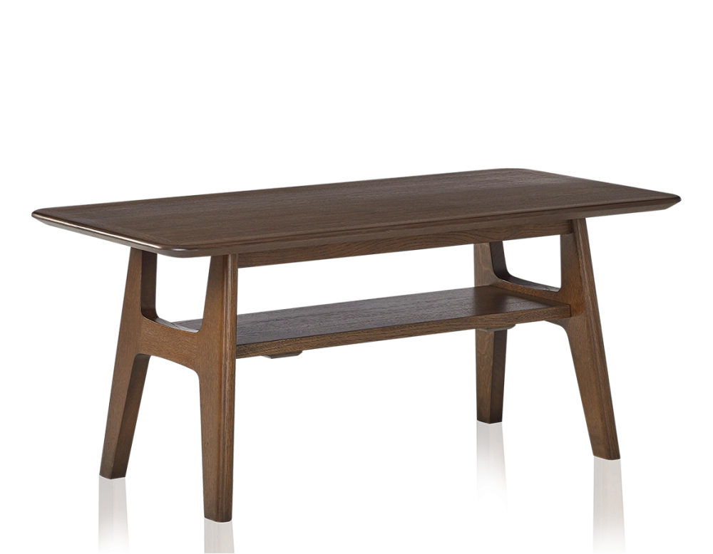 Table basse rectangulaire en chêne teinte marron foncé 100x50 cm 100x50 cm