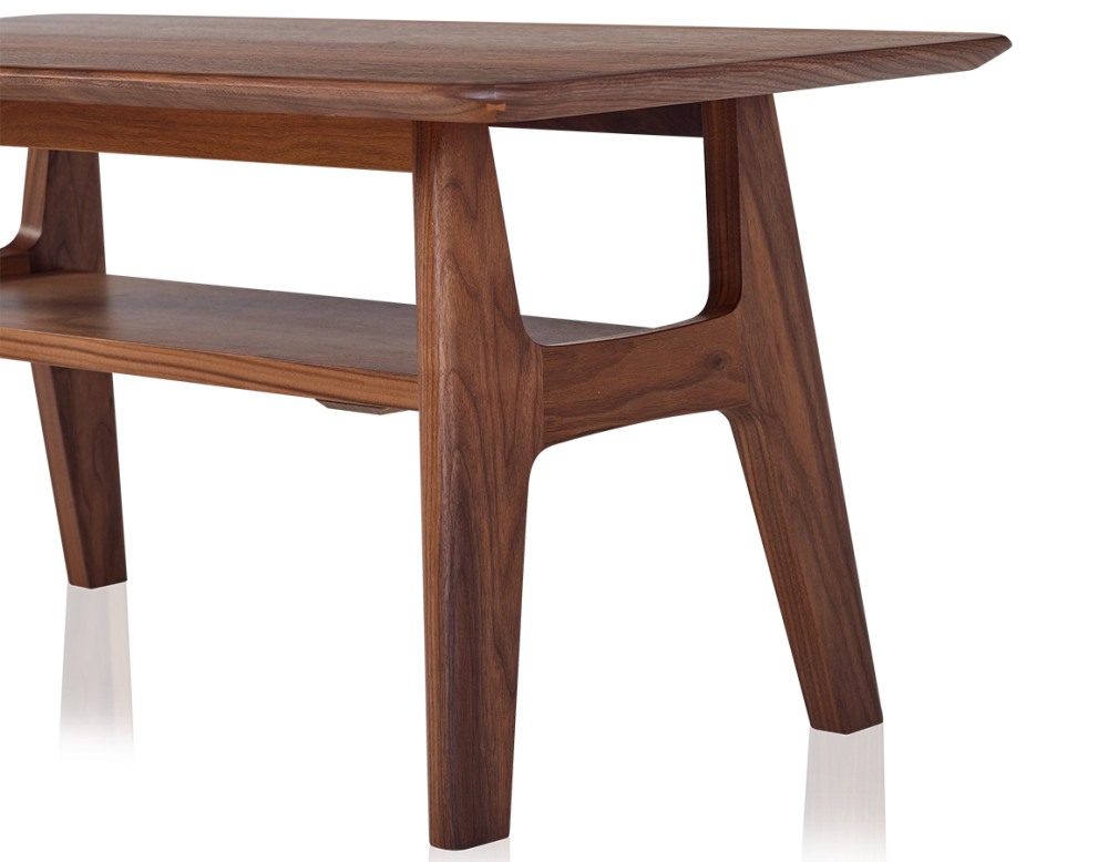Table basse rectangulaire en noyer teinte naturelle 100x50 cm 100x50 cm