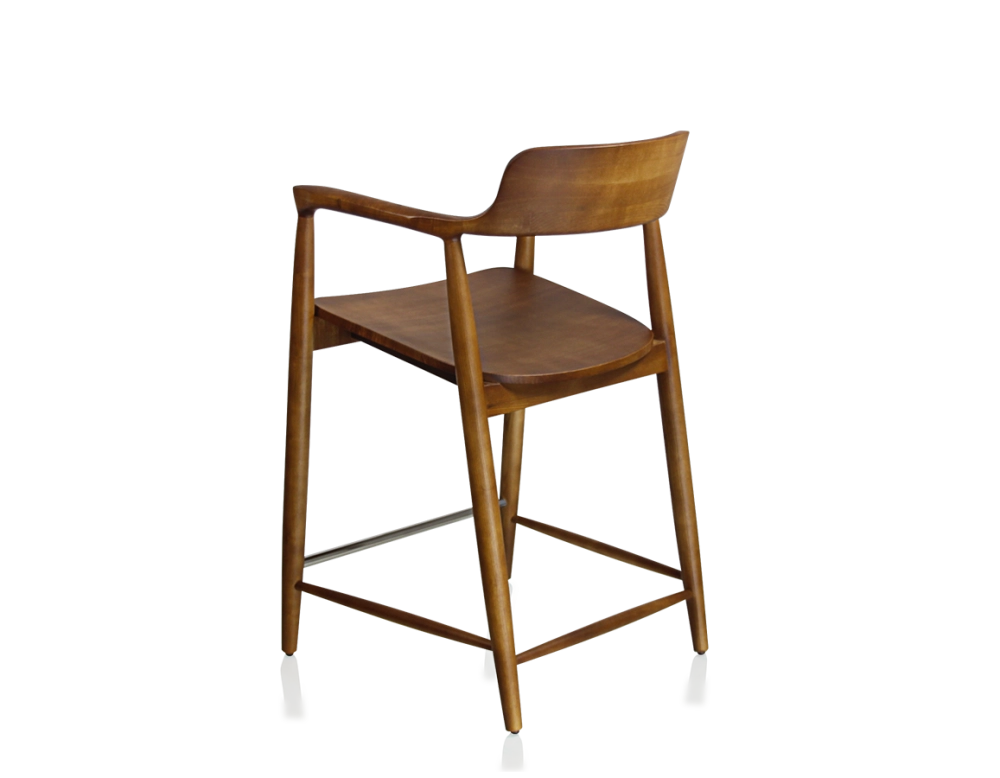 Tabouret de bar H60 cm bois teinte merisier