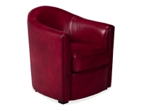 Sillón club de piel rojo carmín