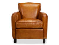 Leather club armchair cognac