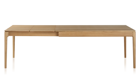 Table extensible en chêne 6 à 10 personnes avec plateau et allonges bois teinte naturelle 140x90 cm