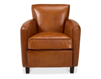 Leather club armchair light brown