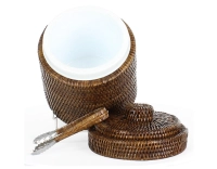 Cubitera de ratán marrón