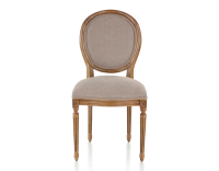 Chaise ancienne style Louis XVI bois teinte ancienne et tissu taupe