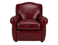 Fauteuil club cuir rouge carmin