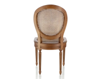 Chaise ancienne style Louis XVI bois teinte ancienne assise et dossier cannés
