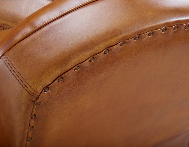 Fauteuil club cuir cognac