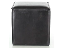 Pouf cuir noir