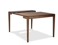 Console extensible en noyer avec 2 allonges teinte naturelle 100x50 cm