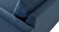 Canapé d'angle méridienne gauche 5 places tissu bleu jean (MG - 3D)