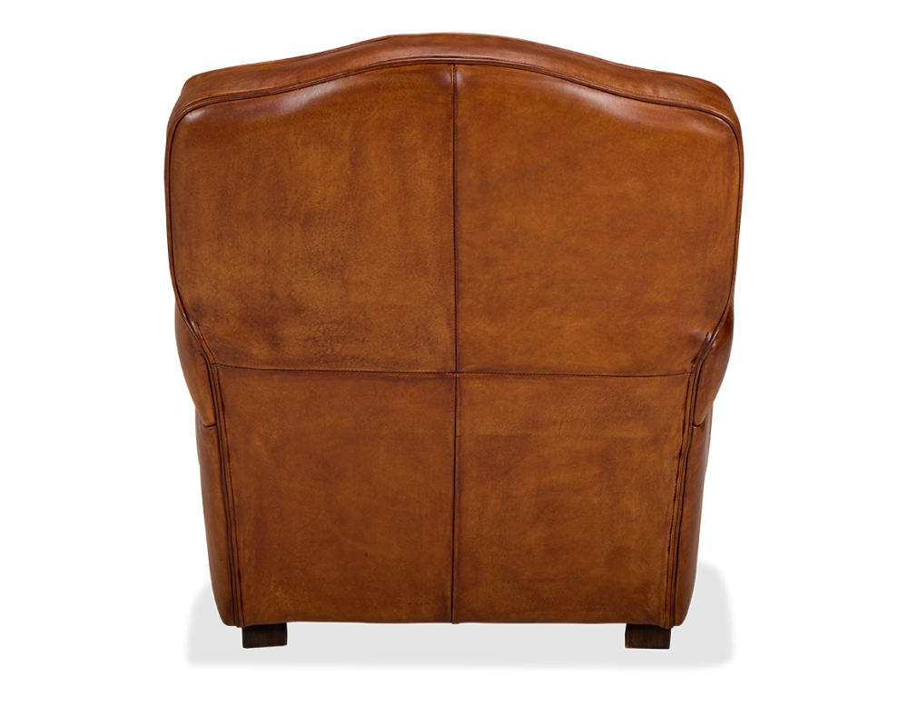 Fauteuil club cuir marron clair