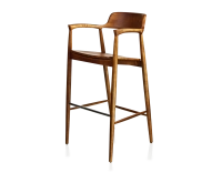 Tabouret de bar h80 cm bois teinte merisier