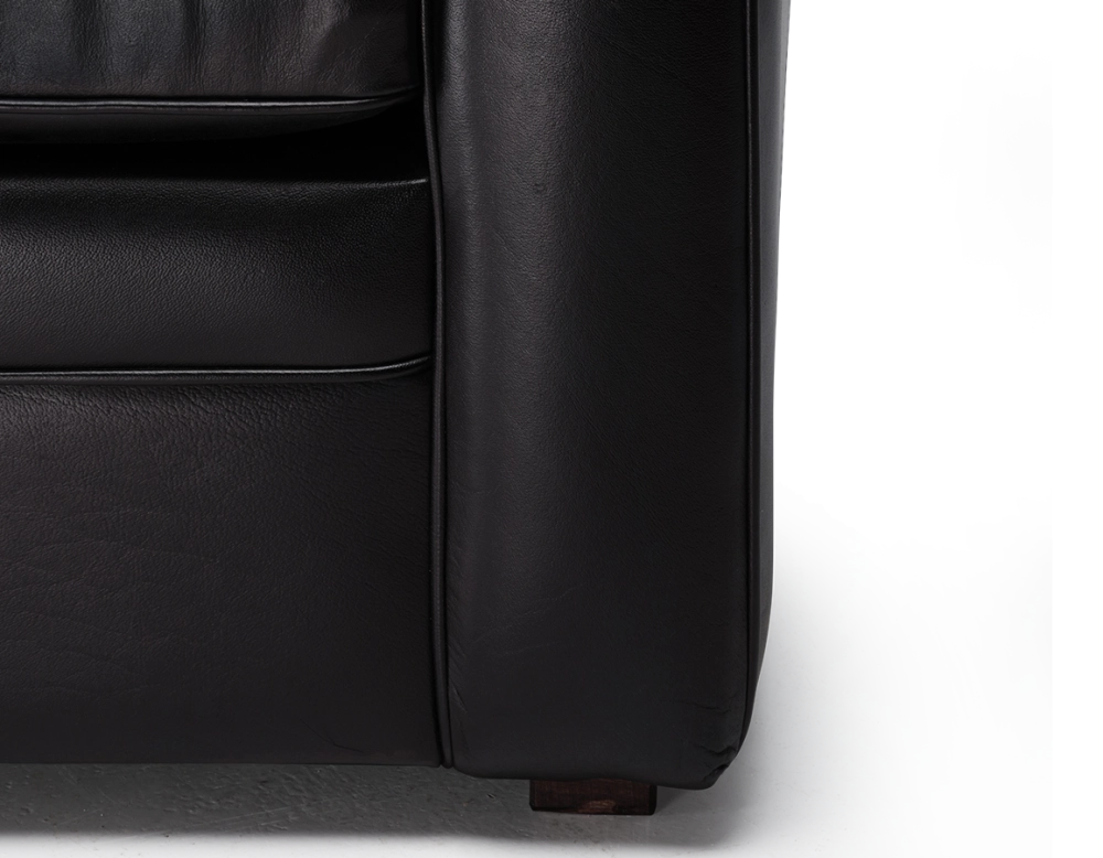 Fauteuil club cuir noir