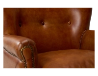 Leather club armchair light brown