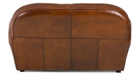Canapé club cuir 2 places marron vintage accoudoirs passepoil