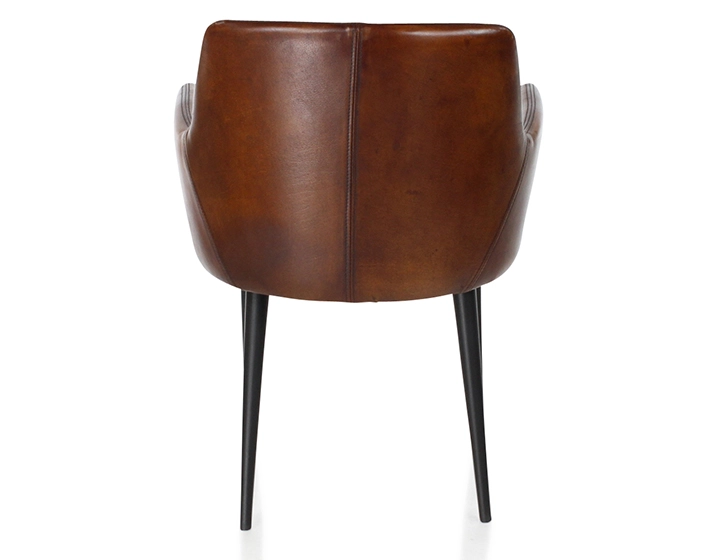 Vintage armchair with leather armrests vintage brown