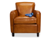 Leather club armchair cognac